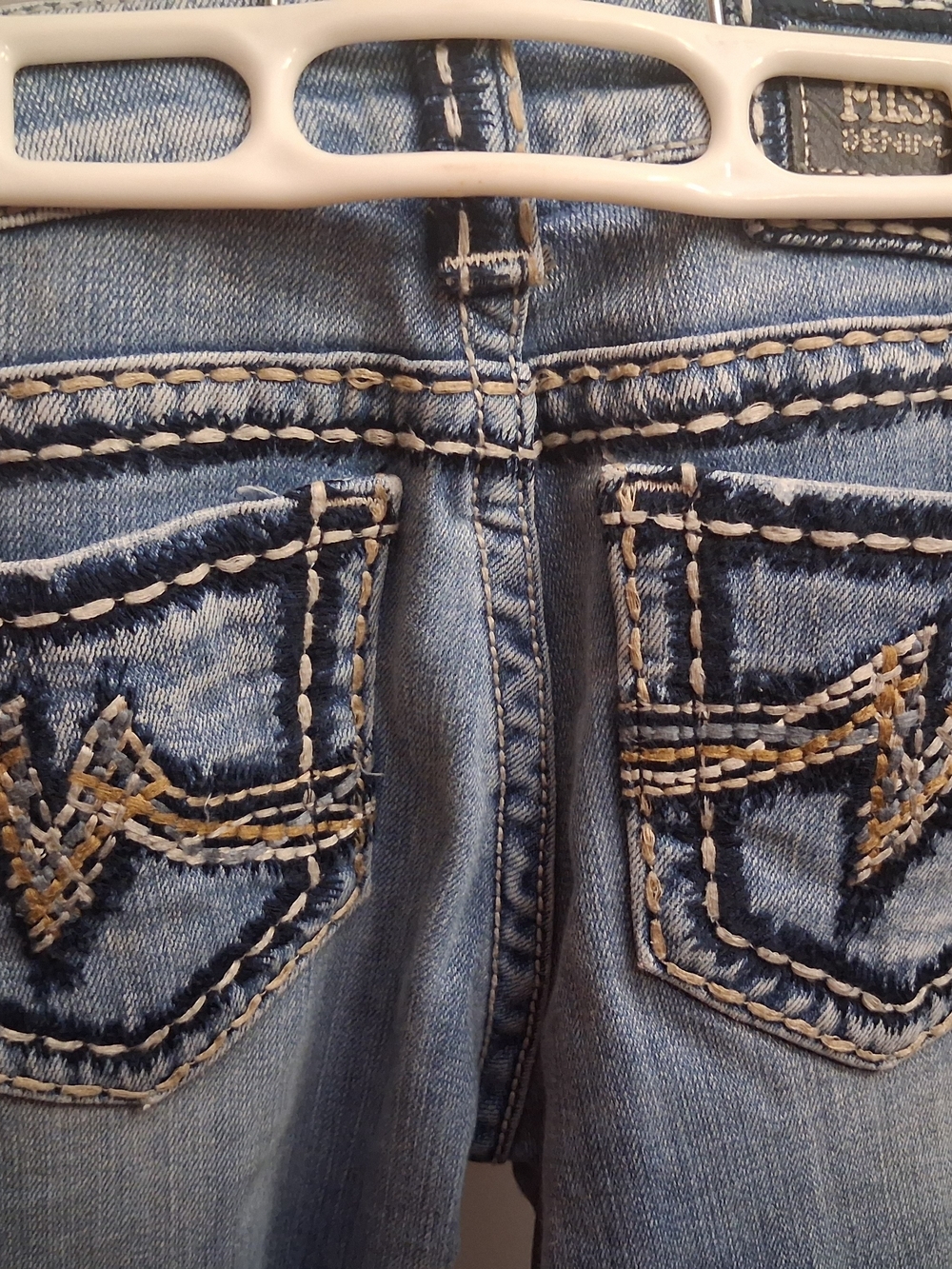 Miss Me Sunny boot Light Blue Denim Jeans with Contrasting Pocket Stitching - Picture 2 of 10